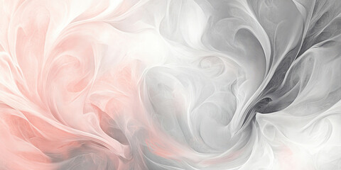 A chic abstract background featuring delicate swirls in soft gray and blush. The design has a modern, sophisticated look with smooth, refined textures.