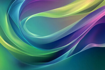 Fototapeta premium A dynamic abstract background with bright, bold colors in green, blue, and purple. The design has a contemporary feel with high-contrast patterns and smooth gradients.