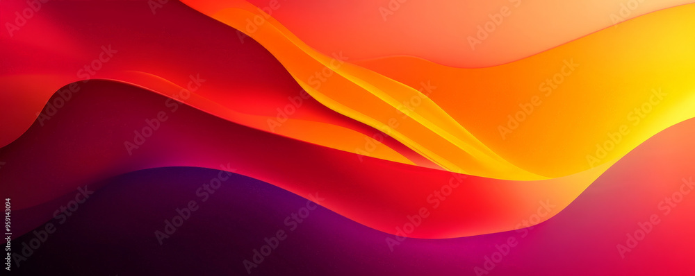 Poster modern web design backdrop with a vibrant, red-to-orange gradient and abstract, angular shapes in th