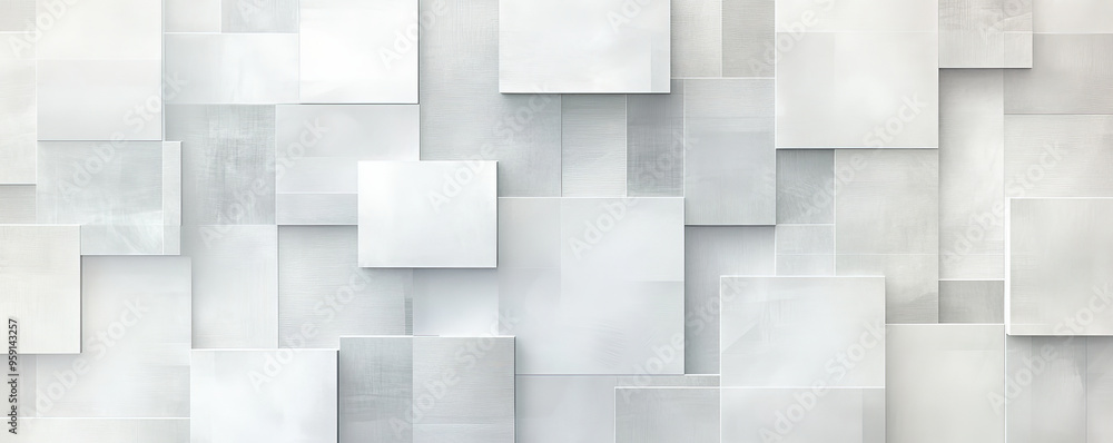 Poster a chic background with a pattern of light color blocks in shades of gray and white. the design featu