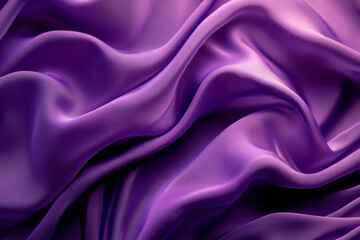Obraz premium A dramatic abstract background with 3D silk fabric waves in gradient hues of dark plum to light lavender. The fabric creates a striking, luxurious visual effect.