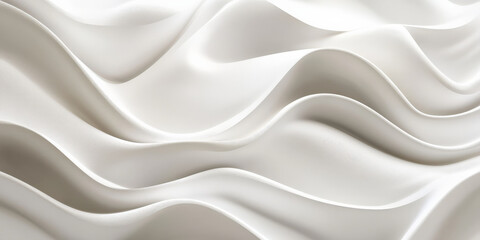 Obraz premium A minimalist 3D light white background with smooth, flowing lines and soft light reflections. The design features a contemporary, stylish look with a refined texture.