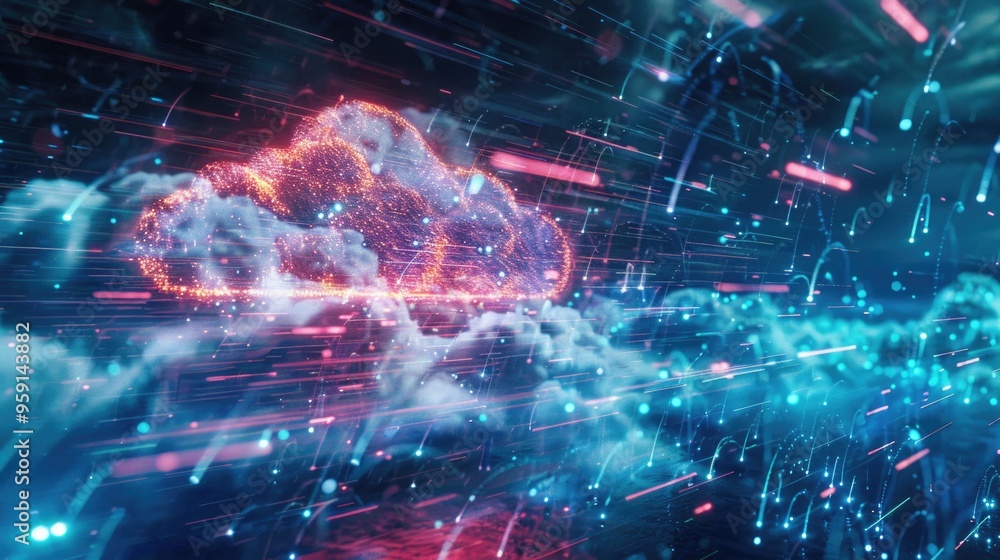 Poster a firework explodes in the night sky with vibrant colors and sparks