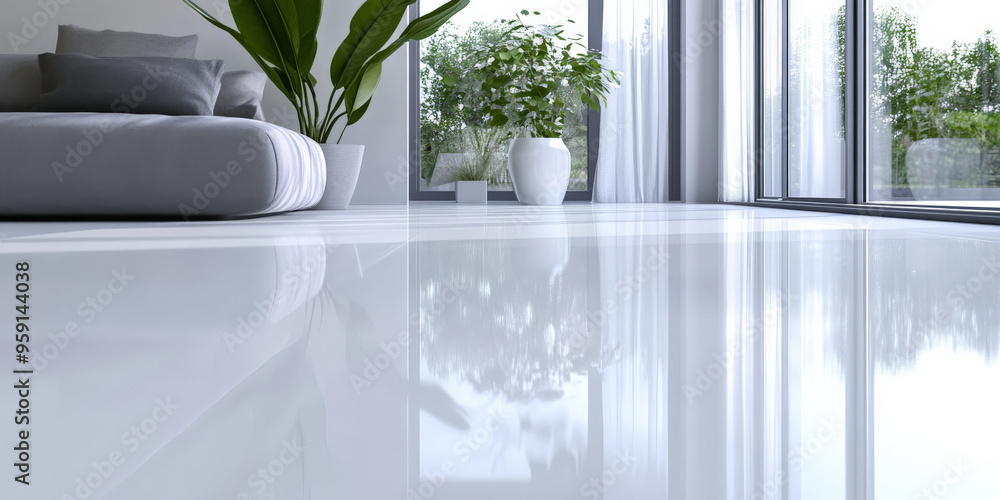 Poster a pristine white surface with a glossy finish and a subtle, fine-grain texture. the surface reflects