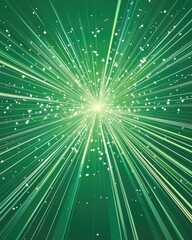 Abstract green background featuring a starburst explosion in a line art style