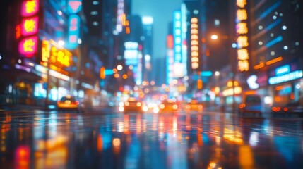 Obraz premium Neon Cityscape at Night