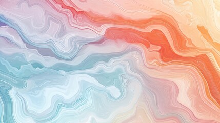 Line art illustration featuring vibrant pastel colors with an ancient drawing style combining marble swirls and agate ripples for a stunning and luxurious artistic appeal