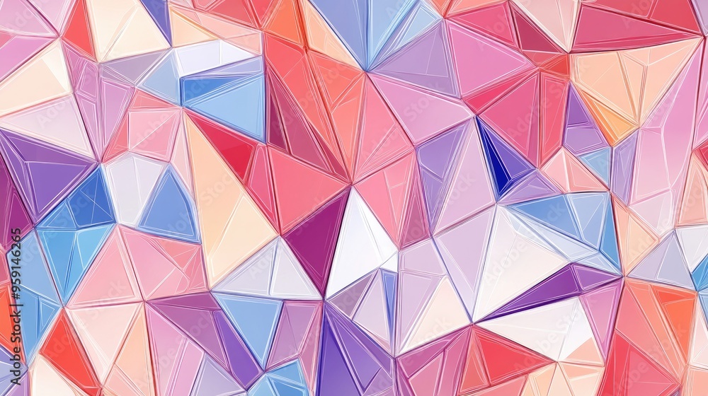 Poster low polygon triangular pattern background in line art style