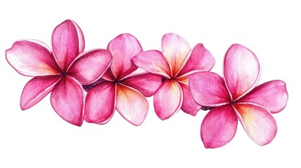 Obraz premium Vibrant Pink Flowers in Watercolor: A Stunning Tribute to Nature's Beauty