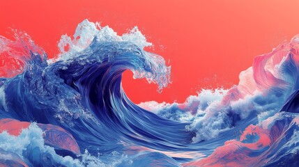 Fototapeta premium Vibrant Artistic Ocean Waves