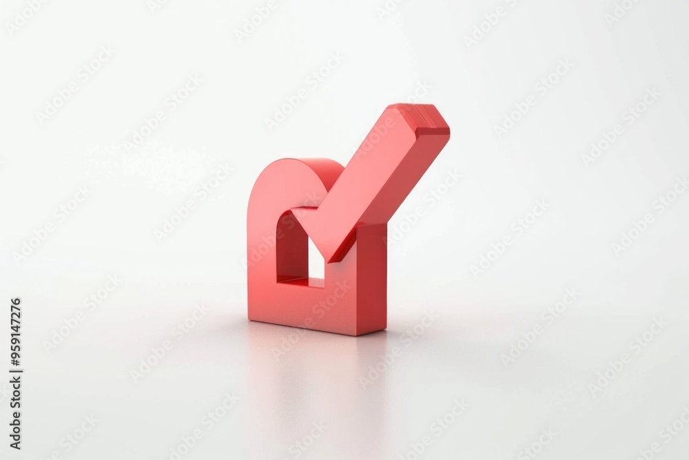 Poster A bright red object with an arrow protruding from its surface