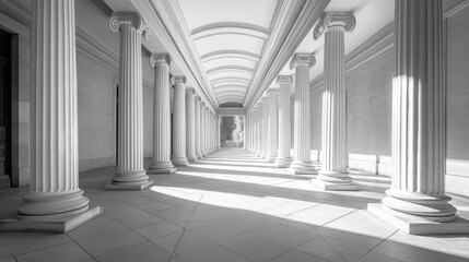 Elegant Architectural Column Hallway
