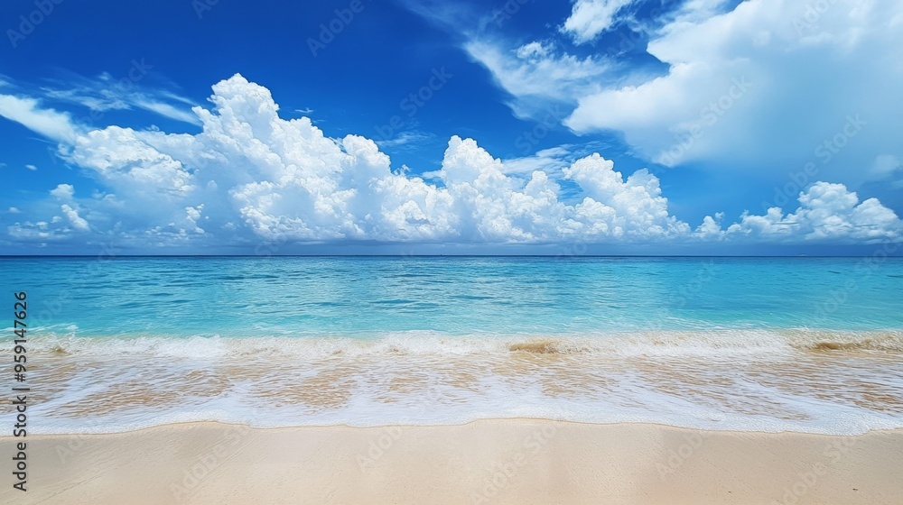 Sticker Tranquil Tropical Beach and Azure Waters