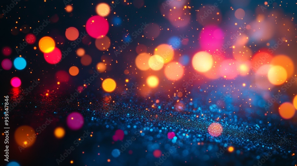 Canvas Prints Colorful Bokeh Lights