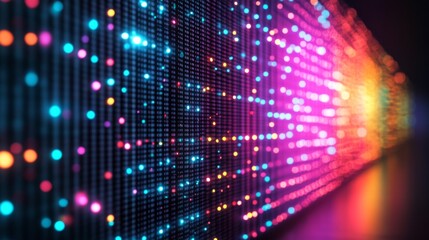 Obraz premium Colorful digital data wall