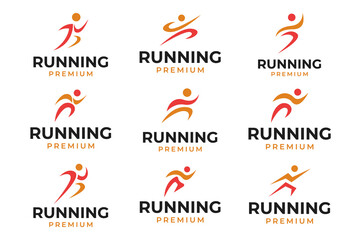 Runner logo design vector illustration template idea