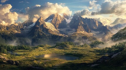 Naklejka premium Stunning mountain landscapes and their ecosystems