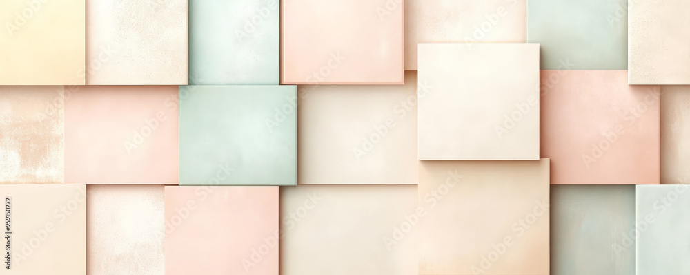 Poster a chic background with light color blocks arranged in an abstract pattern. the design incorporates p