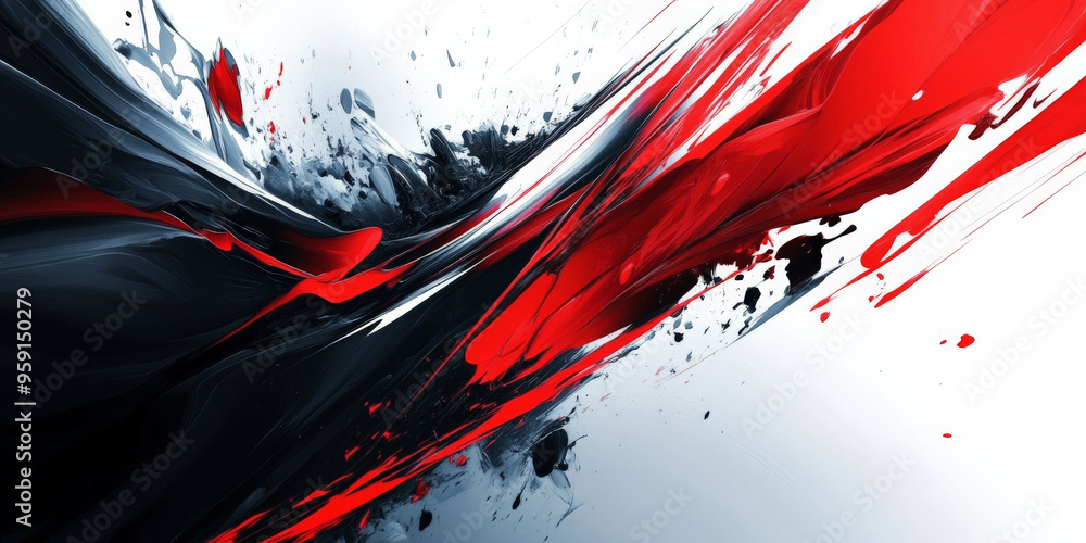 Poster a bold abstract background with sharp, angular shapes in a high-contrast color scheme of black, whit