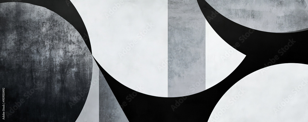 Poster a modern abstract design with a focus on negative space and clean lines. the design uses a monochrom