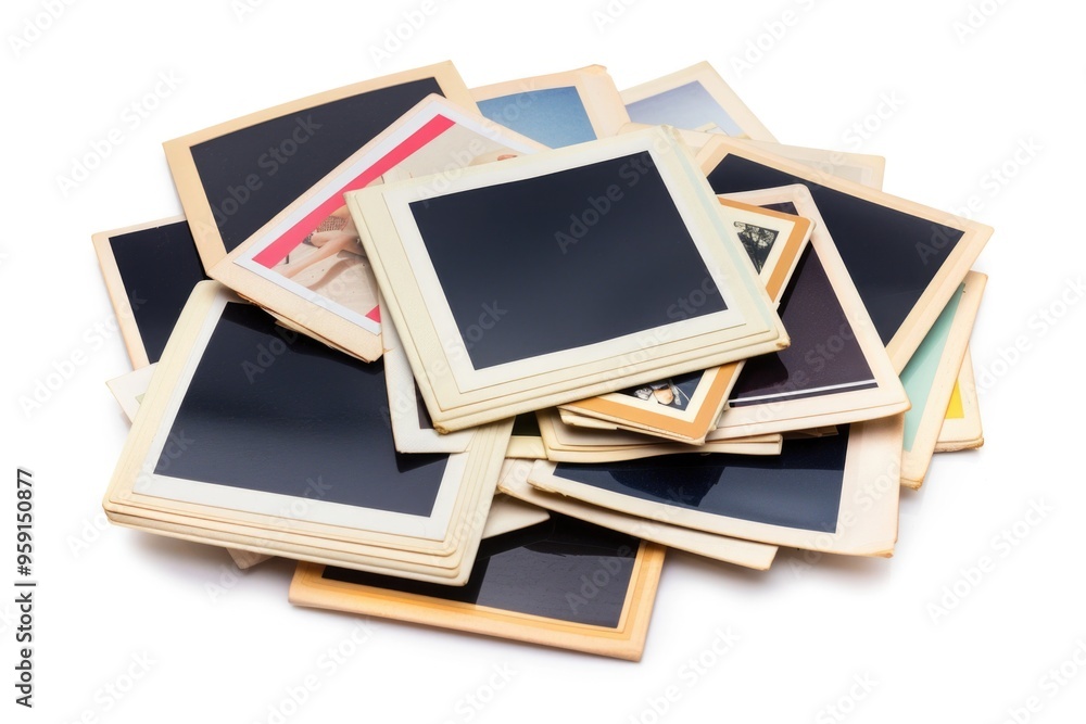 Poster old photo frames stacked on top of each other, great for nostalgic or retro-themed designs