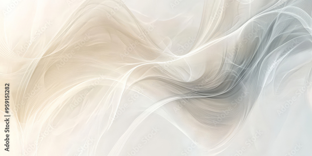 Poster a chic abstract background with delicate swirls in soft gray and champagne. the design has a modern,