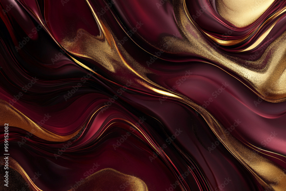 Poster an elegant abstract background with rich colors in deep burgundy and gold. the design features a lux