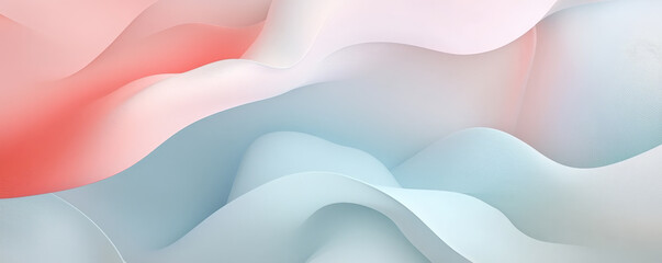 A trendy abstract design with soft, curved lines and a pastel color scheme. The design is minimalistic yet dynamic, with elements that seem to flow and twist, creating a sense of depth and movement.