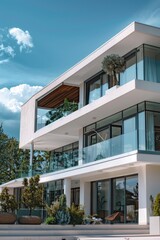 A large modern office building complex with many windows