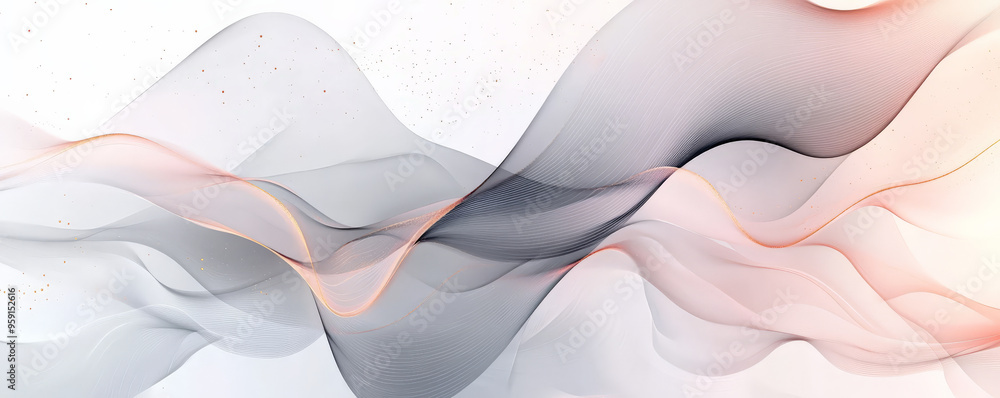 Poster a stylish abstract background with smooth gradients in light gray and rose gold. the design creates 