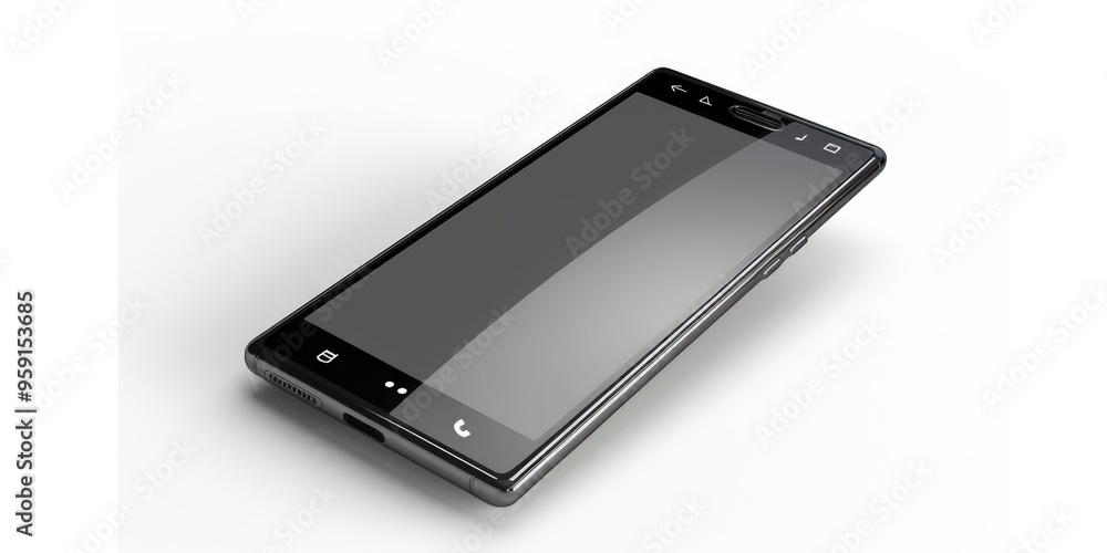 Aufkleber close-up shot of a cell phone lying on a white surface, ready for use or display