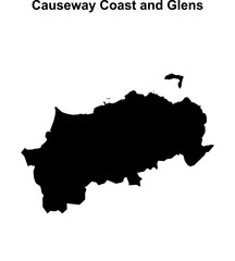 Causeway Coast and Glens blank outline map