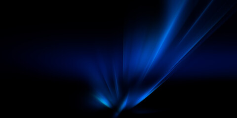 Abstract dynamic background with blurred bright blue gradient curves. Template of fluid digital wallpaper for desktop, website page, advertising, brochure, flyer. Wavy futuristic neon backdrop cover