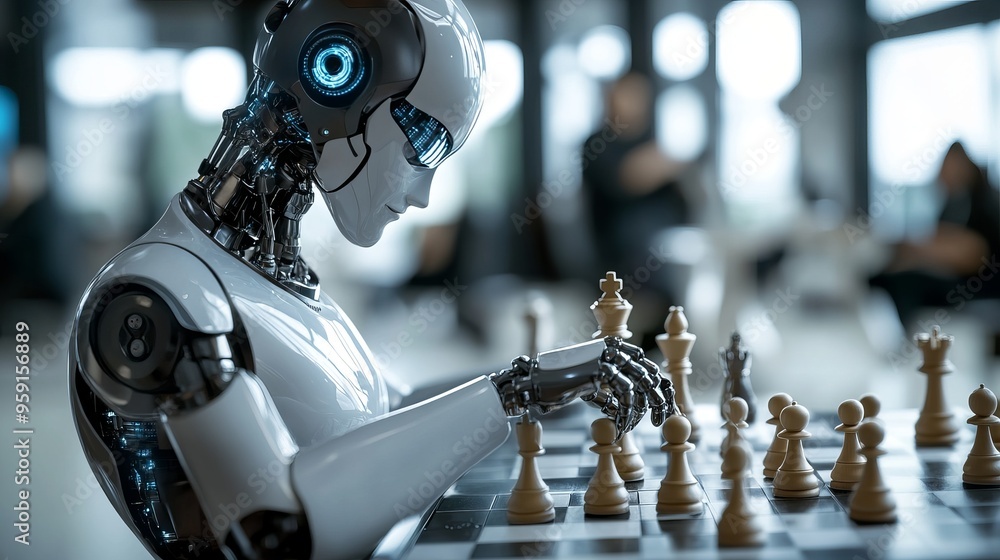Poster robot playing chess artificial intelligence