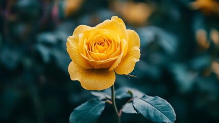 yellow rose in close up