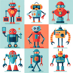 Within this diverse collection, you can find a wide variety of different types of robots that make up this fascinating set