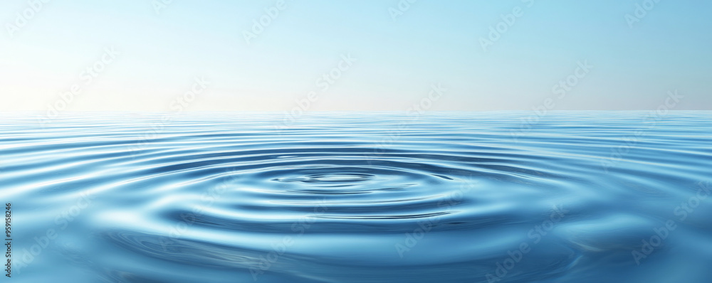 Poster smooth, clear water surface with faint ripples that catch the light. the ripples create a rhythmic, 