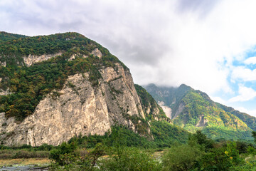 Beautiful natural mountain landscape, green mountains