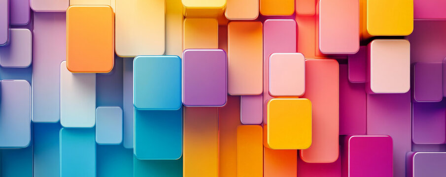 A vibrant background with light color blocks in bright, cheerful hues. The design creates an energetic and modern look with smooth gradients and dynamic patterns.