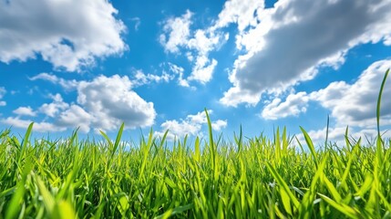Green pasture under a clear blue sky