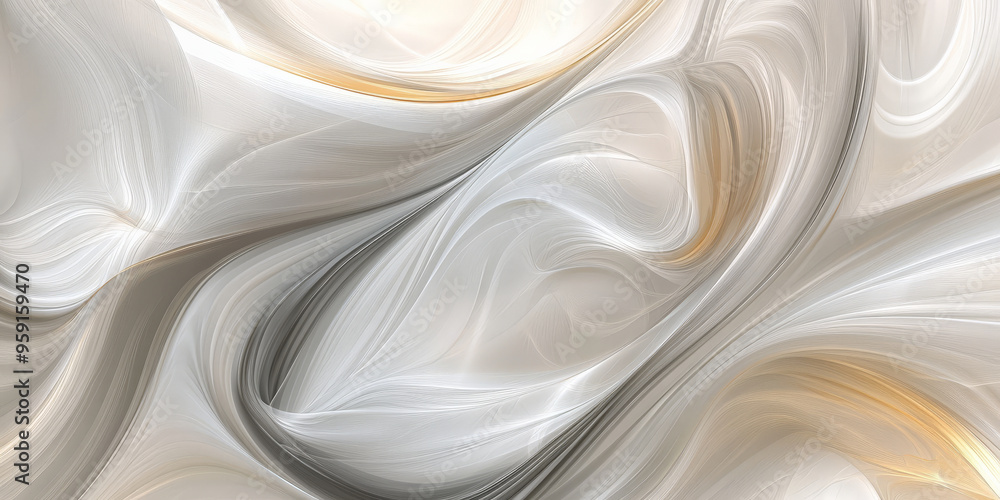 Poster a chic abstract background with delicate swirls in soft gray and champagne. the design has a modern,