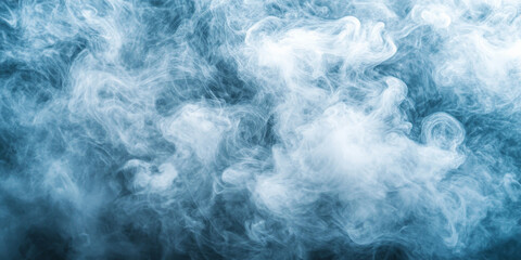 Fototapeta premium A visually striking isolated dry ice smoke cloud with swirling white vapors. The smoke has a dynamic, fluid texture with complex patterns, perfect for adding a dramatic or mysterious element to your