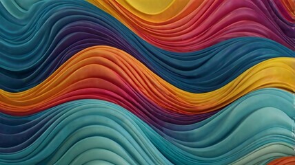 Fototapeta premium Wavy Colored Trendy Abstract Background Design, Ai generated Images