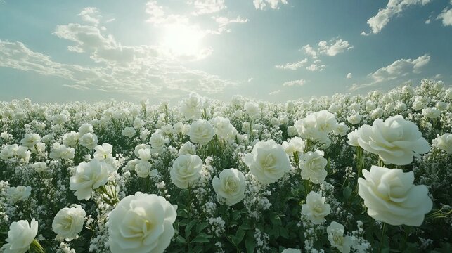 white rose field