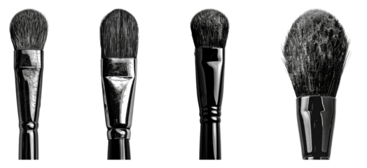 Stippling brush isolated on transparent background, set of