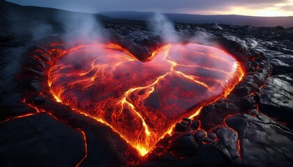 Fototapeta premium heart in fire