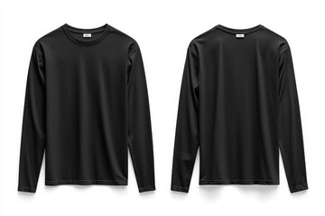 Black long sleeve tshirt mockup isolated created with Generative AI