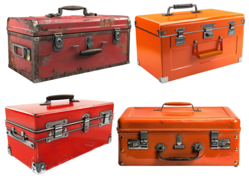 Tool box isolated on transparent background, set of