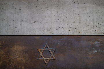 a star of david on a wall