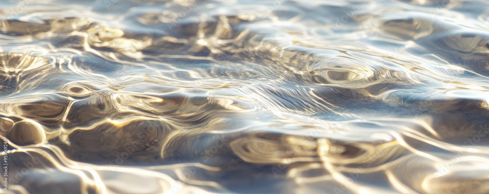 Poster crystal clear water with delicate, tiny ripples creating a soothing pattern across the surface. the 
